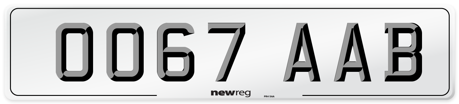OO67 AAB Number Plate from New Reg
